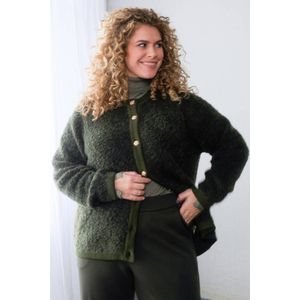 Yest Curve - Cardigan - Donkergroen - Met Wol