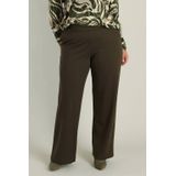 Yest - Curve Wide Leg High Waist Broek - Donkergroen