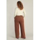 Yest - Curve - Wide Leg High Waist Broek - Bruin