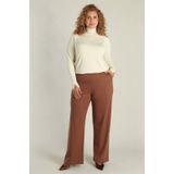 Yest - Curve - Wide Leg High Waist Broek - Bruin