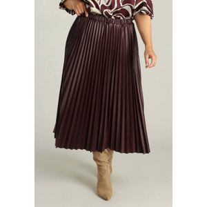 Yest Curve - Imitatieleren Plissé Rok - Donkerrood