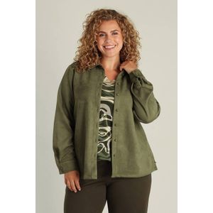 Yest Curve - Blouse - Olijfgroen - Imitatiesuède