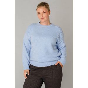 Yest Curve - Wollen Trui - Lichtblauw - Grof Gebreid