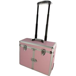 VDD - Kapperskoffer - Roze - Verrijdbaar - Draagbaar