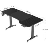 Bureau - Zit-Sta - Zwart - Staal - Elektrisch Verstelbaar