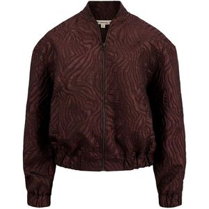 Zusss Jas Bomber Jasje Van Lurex Jaquard 0310 030 7250 Chocolade Bruin/ Goud Dames Maat - M