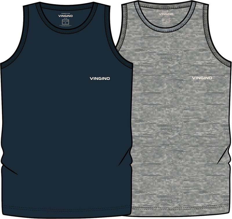 Vingino - Hemd - Donkerblauw - Mouwloos - 2 Stuks