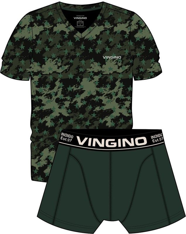 Vingino - Jongensset - Groen - T-shirt en Boxershort