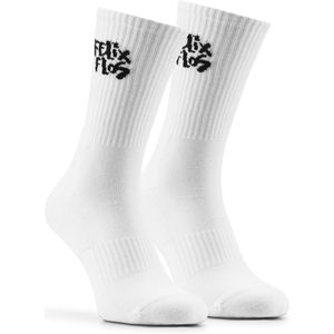 Felix Flos Performance Step - Witte Sportsokken - Dames/Heren - Katoen - Schokdempend & Naadloos