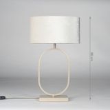 Tafellamp - Beige - Ovale Fluwelen Kap