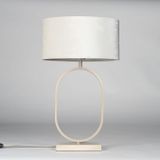 Tafellamp - Beige - Ovale Fluwelen Kap