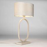 Tafellamp - Beige - Ovale Fluwelen Kap
