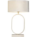 Tafellamp - Beige - Ovale Fluwelen Kap