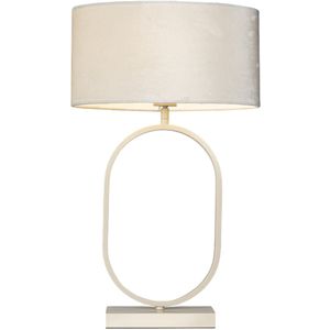 Tafellamp - Beige - Ovale Fluwelen Kap