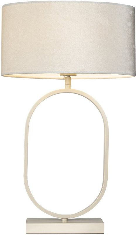 Tafellamp - Beige - Ovale Fluwelen Kap
