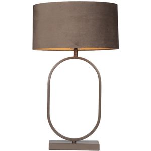 Tafellamp - Bruin - Ovale Velvet Kap