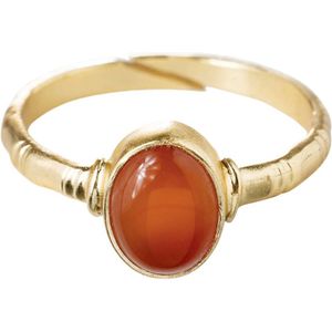 A Beautiful Story - Certain Carneool Ring - Verguld - Binnendiameter 16 mm - Verstelbaar