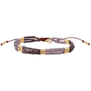 A Beautiful Story - Talented Granaat Armband - Goudkleurig - Glaskralen met Hanger