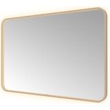 Hotbath &More Soft Square Spiegel - Rechthoekig - Geborsteld Koper PVD - 120x80cm