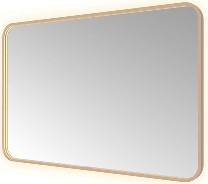 Hotbath &More Soft Square Spiegel - Rechthoekig - Geborsteld Koper PVD - 120x80cm