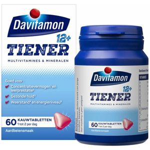 Davitamon - Tiener 12+ - Kauwtabletten - Aardbeiensmaak - Glutenvrij - Lactosevrij