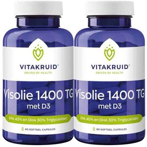 Vitakruid - Visolie 1400 TG - 60 Capsules - Met D3 - Hoge Omega 3-concentratie