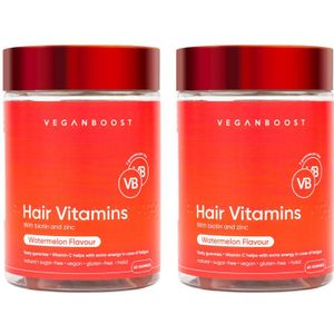 Veganboost - Hair Vitamins - Watermeloen - 60 Gummies