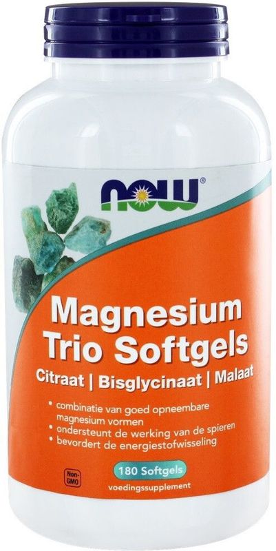 NOW - Magnesium Trio - Softgels - 180 stuks