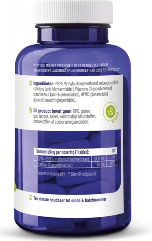 Vitakruid - Msm 1000 mg - Vitamine C - 120 Tabletten