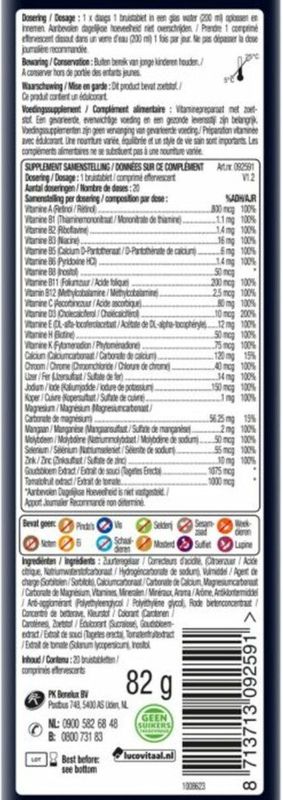 Lucovitaal - Multi 50+ - Bruistabletten - Mangosmaak - 20 Bruistabletten