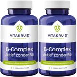 Vitakruid - B-Complex Actief Zonder B6 - Voordeelverpakking - 2 x 90 Vegacapsules