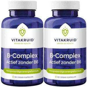 Vitakruid - B-Complex Actief Zonder B6 - Voordeelverpakking - 2 x 90 Vegacapsules
