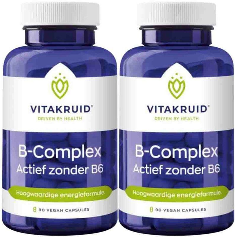 Vitakruid - B-Complex Actief Zonder B6 - Voordeelverpakking - 2 x 90 Vegacapsules