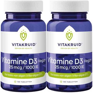 Vitakruid - Vitamine D3 - Vegan - 25 mcg - 120 Tabletten