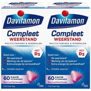 Davitamon - Compleet Weerstand - Bosvruchten - 2 x 60 Kauwtabletten - Voordeelverpakking