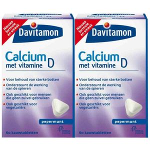 Davitamon - Calcium Vitamine D3 - Pepermunt - 60 Kauwtabletten