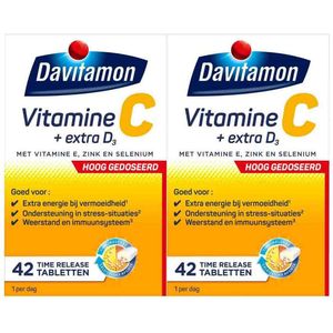 Davitamon - Vitamine C Hoog Gedoseerd + Extra D3 - Voordeelverpakking - 2 x 42 Tabletten