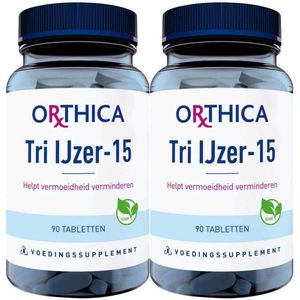 Orthica - Tri IJzer-15 - 90 Tabletten - Met Vitamine C - Goed Opneembare IJzerformule