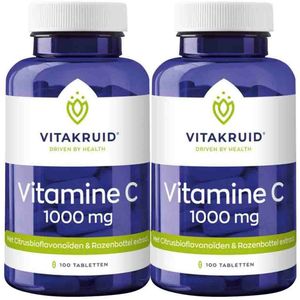 Vitakruid - Vitamine C 1000 mg - 100 Tabletten - Met Citrus Bioflavonoïden en Rozenbottel Extract