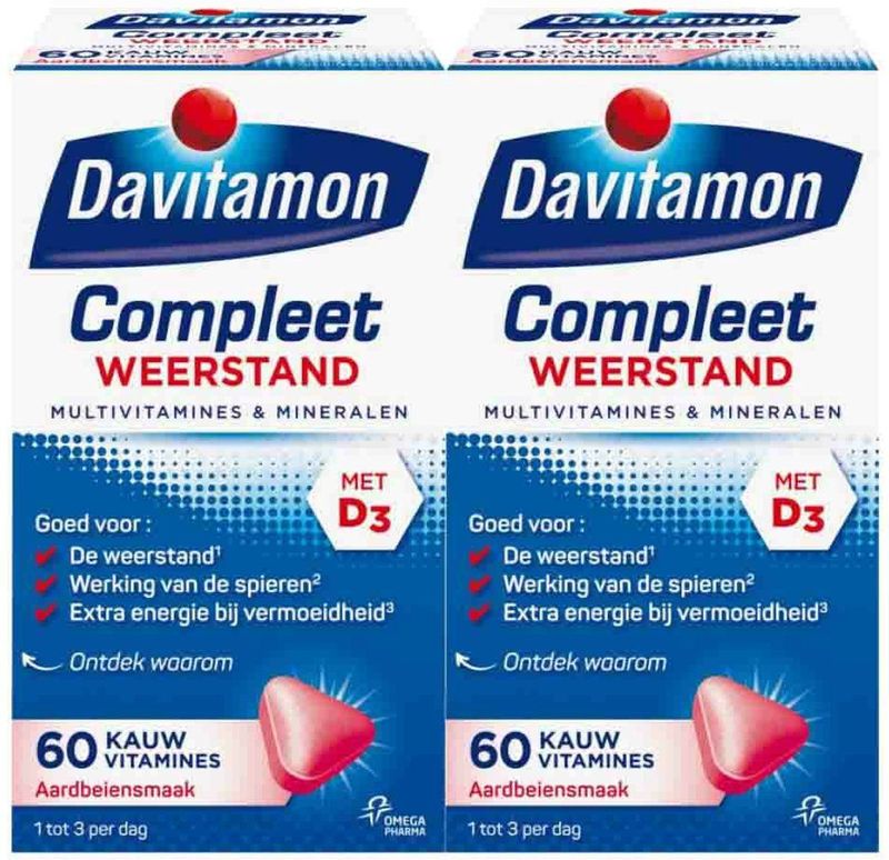 Davitamon - Compleet - Weerstand - Aardbeismaak - Vitamines en Mineralen