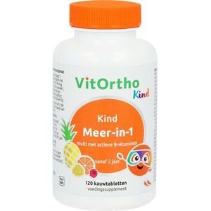 Vitortho - Meer In 1 Kind - Multivitaminen - 120 Tabletten - Citrus/Bosvruchten Smaak