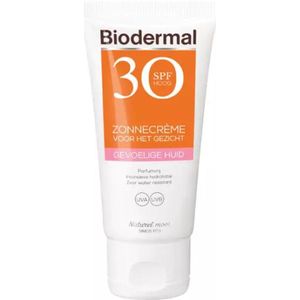 Biodermal - Gevoelige Huid - Zonnecrème - Gezicht - SPF 30 - Parfumvrij