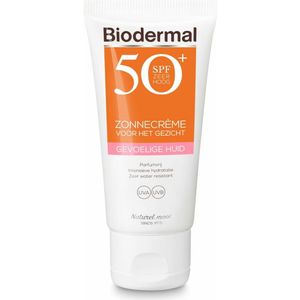 Biodermal - Gevoelige Huid - Zonnecrème Gezicht - SPF 50 - Parfumvrij