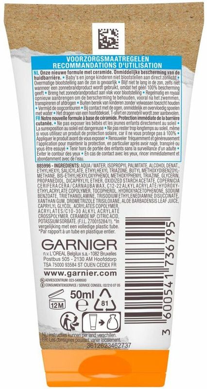 Garnier - Ambre Solaire Sensitive Expert+ - Zonnebrandmelk - SPF 50+ - Reisformaat 50 ml