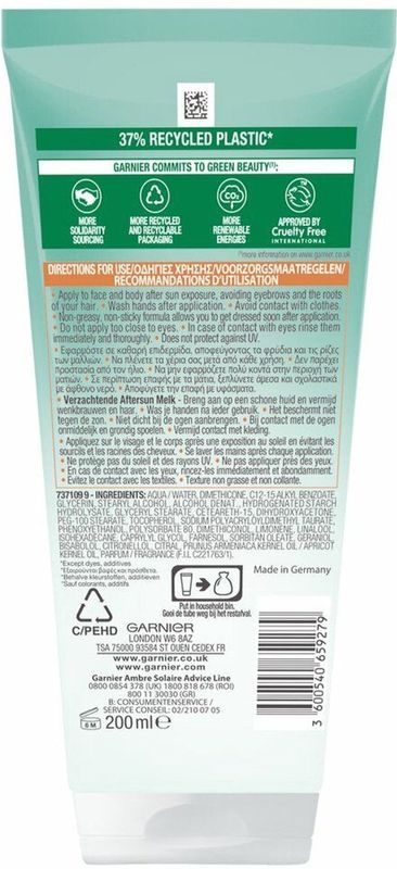 Garnier - Ambre Solaire - Aftersun Melk - 200 ml - Met Zelfbruiner