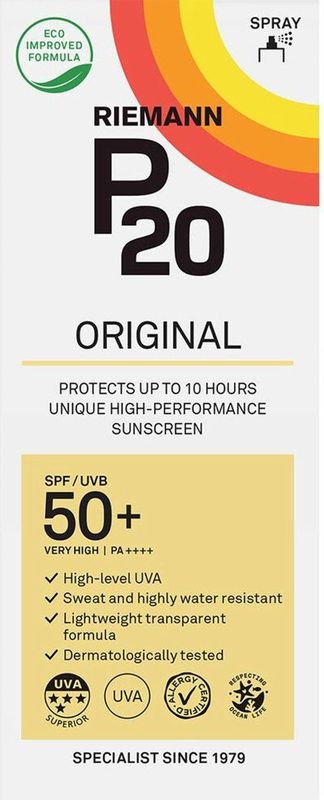 P20 - Original - Zonnebrand - SPF 50+ - Transparante Spray