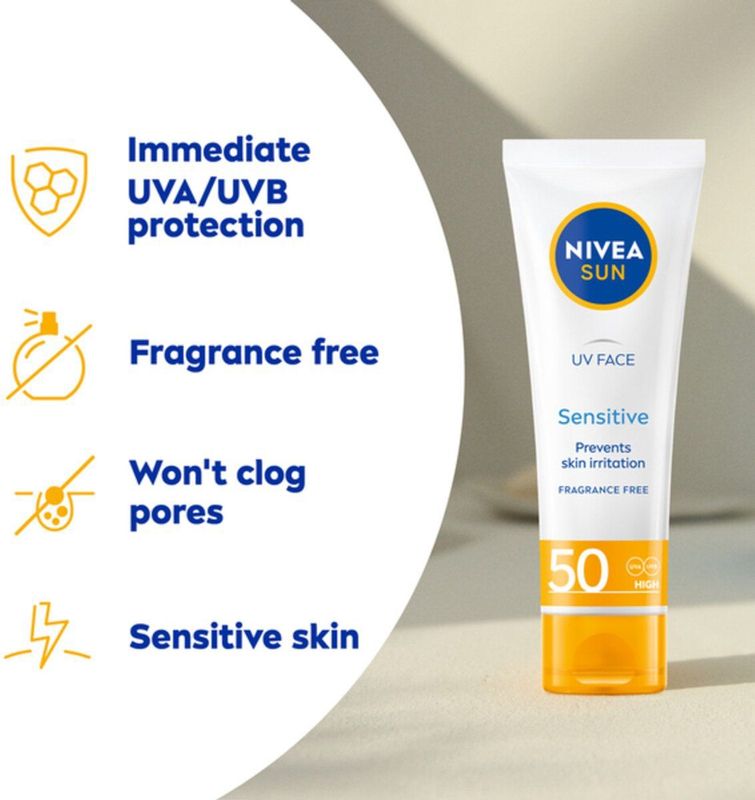 NIVEA - Sun Sensitive - Zonnecrème Gezicht - SPF 50+ - 50 ml