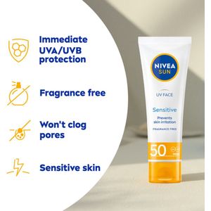 NIVEA - Sun Sensitive - Zonnecrème Gezicht - SPF 50+ - 50 ml