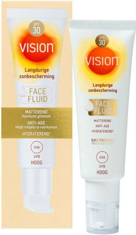Vision - Zonnebrand Face Fluid - SPF 30 - 2 x 50 ml - Voordeelverpakking
