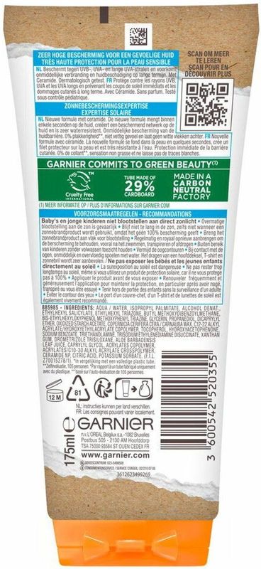 Garnier - Ambre Solaire Sensitive Expert+ - Zonnebrandmelk - SPF 50+ - 175 ml